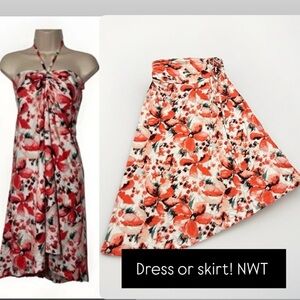 New Patagonia Kamala Midi Skirt Women’s S Floral Red Dress Boho Beach Asymmetric